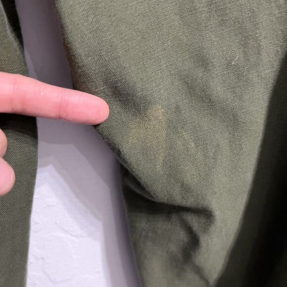 TNA Artizia Pants Small Drawstring Olive Green Baggy Olive Realaxed Twill Army - Picture 3 of 12